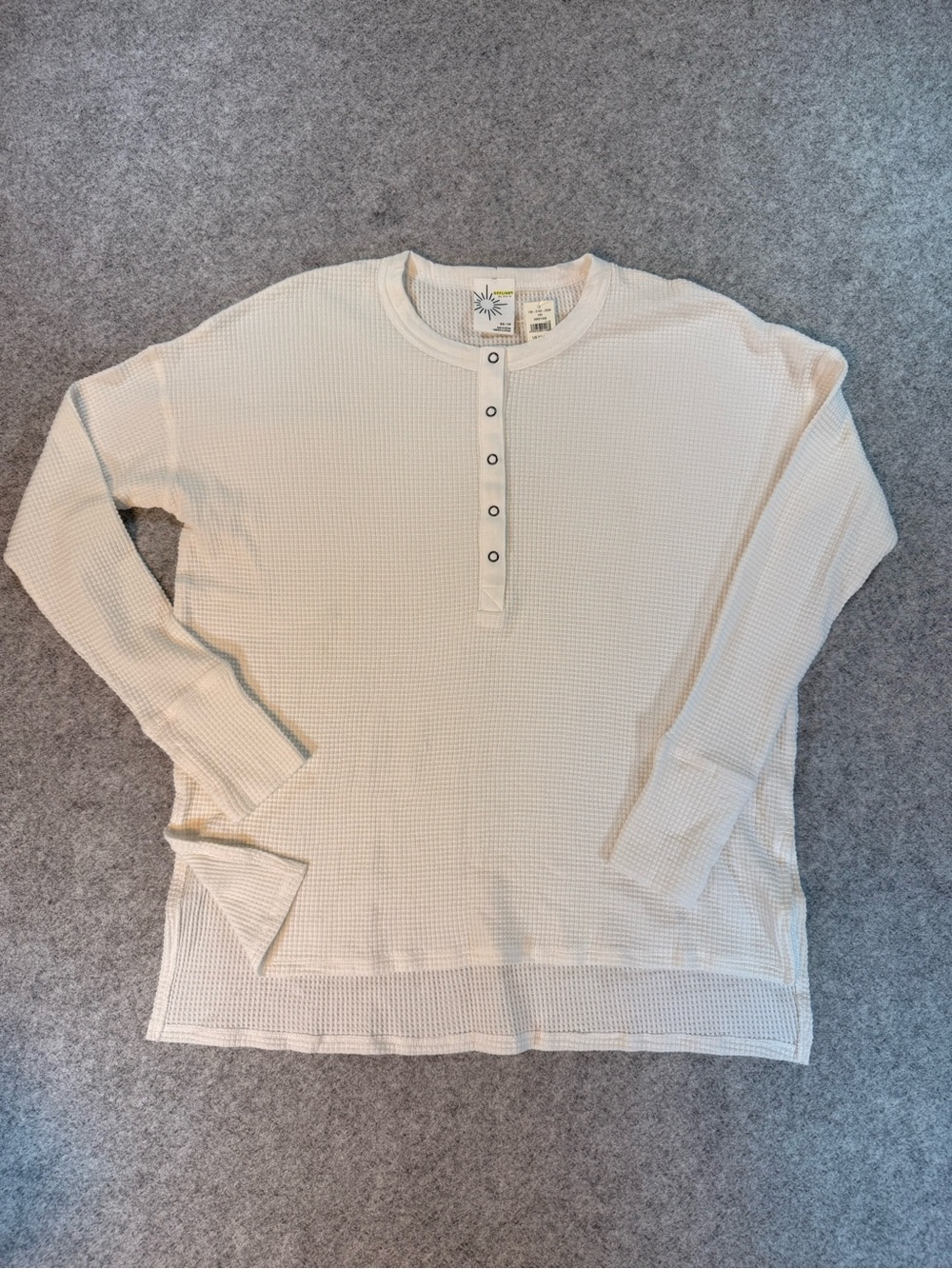 NWT OFFLINE by Aerie Waffle Knit Henley Long Sleeve Top White XS